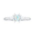 Real Ethiopian Rainbow Opal Diamond Promise Ring with Certificate AAA - Rosec Jewels