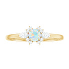 Real Ethiopian Rainbow Opal Diamond Promise Ring with Certificate AAA - Rosec Jewels