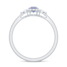 Real Tanzanite Promise Ring with Diamond AAA - Rosec Jewels