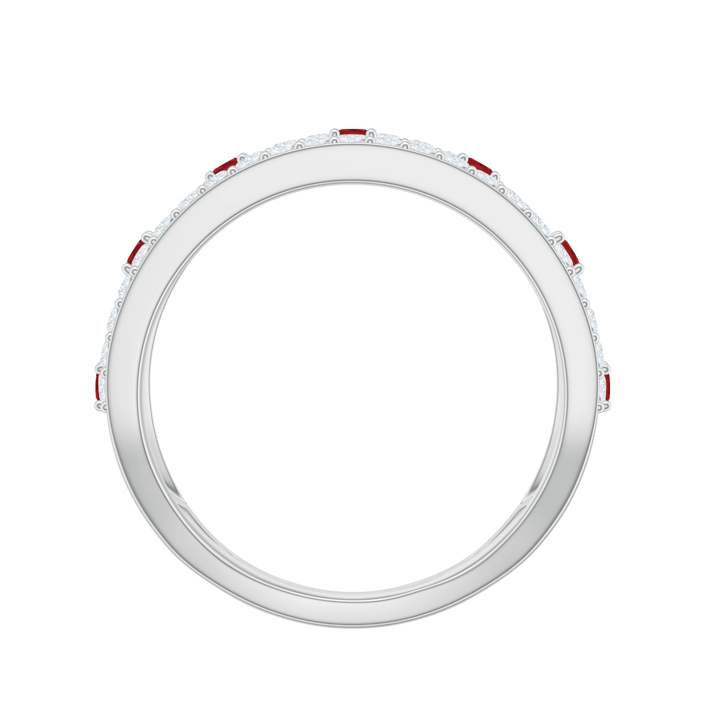 Rosec Jewels-Lab Created Ruby and Diamond Designer Anniversary Band