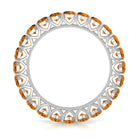 Round Citrine Simple Full Eternity Band Ring AAA - Rosec Jewels