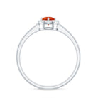 Rosec Jewels-Natural Fire Opal Promise Ring with Diamond Halo