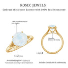 1 CT Natural Moonstone Solitaire Ring with Surprise Diamond AAA - Rosec Jewels
