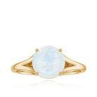 1 CT Natural Moonstone Solitaire Ring with Surprise Diamond AAA - Rosec Jewels