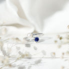 Lab Created Blue Sapphire and Pearl Toi Et Moi Ring AAA - Rosec Jewels