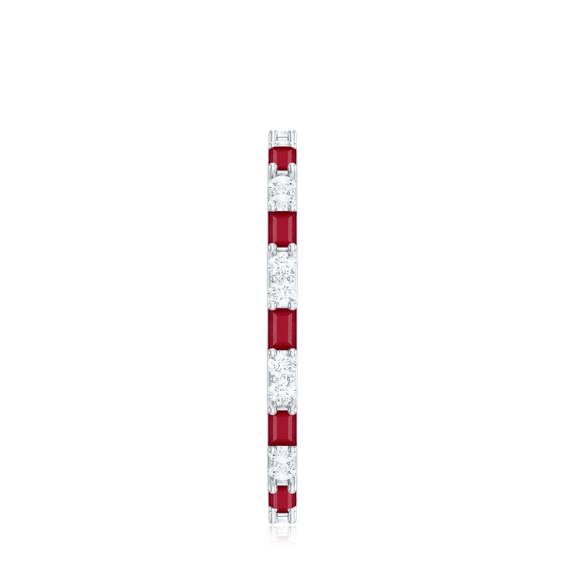 Genuine Baguette Ruby Diamond Eternity Ring for Women AAA - Rosec Jewels