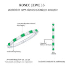 Natural Baguette Emerald Diamond Eternity Ring in East West Style AAA - Rosec Jewels
