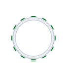 Natural Baguette Emerald Diamond Eternity Ring in East West Style AAA - Rosec Jewels