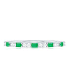 Natural Baguette Emerald Diamond Eternity Ring in East West Style AAA - Rosec Jewels