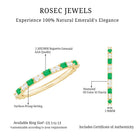 Natural Baguette Emerald Diamond Eternity Ring in East West Style AAA - Rosec Jewels