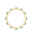 Natural Baguette Emerald Diamond Eternity Ring in East West Style AAA - Rosec Jewels