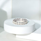 Princess Cut Certified Moissanite Full Eternity Ring D-VS1 - Rosec Jewels