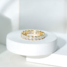 Princess Cut Certified Moissanite Full Eternity Ring D-VS1 - Rosec Jewels