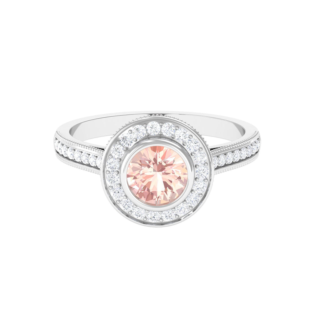 Classic Morganite Engagement Ring with Moissanite