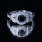Vintage Style 2 Carat Lab Grown Black Diamond Engagement Ring with Moissanite AAAA ( Synthetic ) - Rosec Jewels