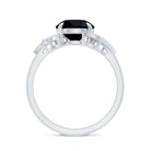 Nature Inspired Black Spinel Engagement Ring with Diamond AAA - Rosec Jewels