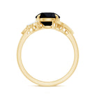 Nature Inspired Black Spinel Engagement Ring with Diamond AAA - Rosec Jewels