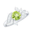 Nature Inspired 2 Carat Peridot Engagement Ring with Diamond AAA - Rosec Jewels