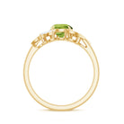 Nature Inspired 2 Carat Peridot Engagement Ring with Diamond AAA - Rosec Jewels