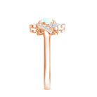 Nature Inspired Ethiopian Opal and Diamond Engagement Ring AAA - Rosec Jewels