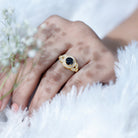 Rosec Jewels-Vintage Looking 1.3 Carat Lab Grown Black Diamond Engagement Ring with White Diamond