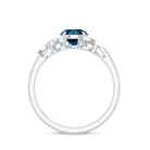 London Blue Topaz and Diamond Flower Engagement Ring AAA - Rosec Jewels