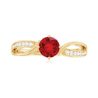 Rosec Jewels-Solitaire Lab Created Ruby Infinity Engagement Ring with Diamonds