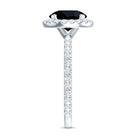 Natural Black Spinel Engagement Ring with Diamond Halo AAA - Rosec Jewels
