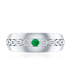 Certified Emerald Vintage Inspired Designer Band Ring AAA - Rosec Jewels