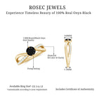 5mm Round Black Onyx Solitaire Infinity Ring with Diamond AAA - Rosec Jewels