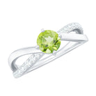 Natural 0.5 Carat Peridot Infinity Promise Ring with Diamond AAA - Rosec Jewels