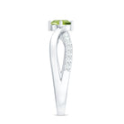 Natural 0.5 Carat Peridot Infinity Promise Ring with Diamond AAA - Rosec Jewels