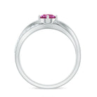 1/2 CT Pink Tourmaline Solitaire and Diamond Infinity Ring AAA - Rosec Jewels