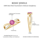 1/2 CT Pink Tourmaline Solitaire and Diamond Infinity Ring AAA - Rosec Jewels