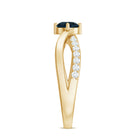 Rosec Jewels-Certified London Blue Topaz Proposal Ring With Diamond