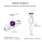 Real Amethyst Diamond Infinity Engagement Ring for Women AAA - Rosec Jewels