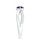 Real Amethyst Diamond Infinity Engagement Ring for Women AAA - Rosec Jewels