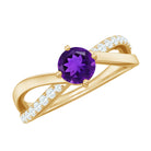 Real Amethyst Diamond Infinity Engagement Ring for Women AAA - Rosec Jewels