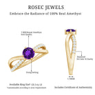 Real Amethyst Diamond Infinity Engagement Ring for Women AAA - Rosec Jewels
