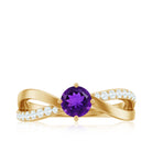 Real Amethyst Diamond Infinity Engagement Ring for Women AAA - Rosec Jewels