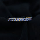 Half Eternity Band Ring with Round Tanzanite in Trellis Setting Tanzanite - ( AAA ) - Quality - Rosec Jewels