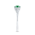 Natural Emerald and Diamond Leaf Promise Ring AAA - Rosec Jewels