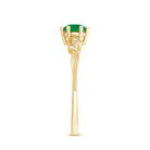 Natural Emerald and Diamond Leaf Promise Ring AAA - Rosec Jewels