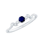 Rosec Jewels-Real Blue Sapphire and Diamond Leaf Inspired Promise Ring