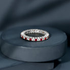 Natural Ruby Diamond Eternity Ring for Anniversary AAA - Rosec Jewels