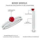 Rosec Jewels-Simple Lab Created Ruby and Diamond Wedding Ring Set