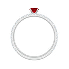 Rosec Jewels-Simple Lab Created Ruby and Diamond Wedding Ring Set