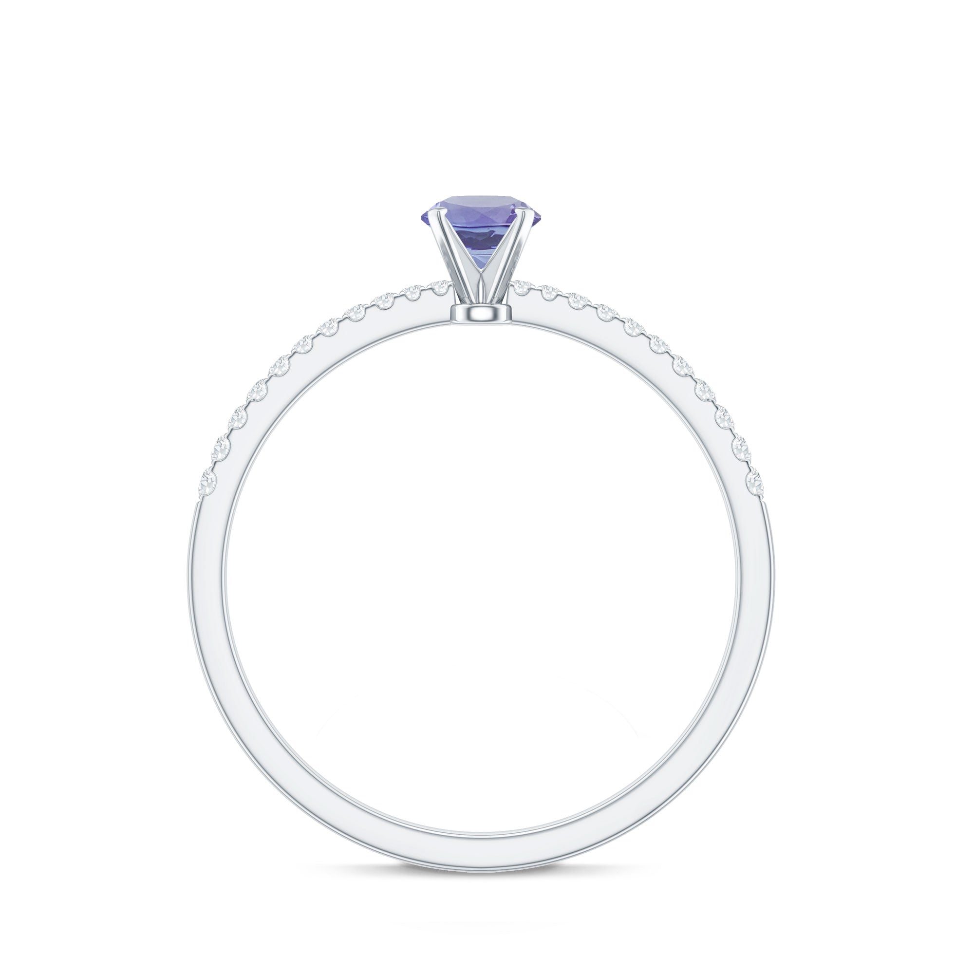 Minimal Tanzanite Diamond Promise Ring for Engagement AAA - Rosec Jewels