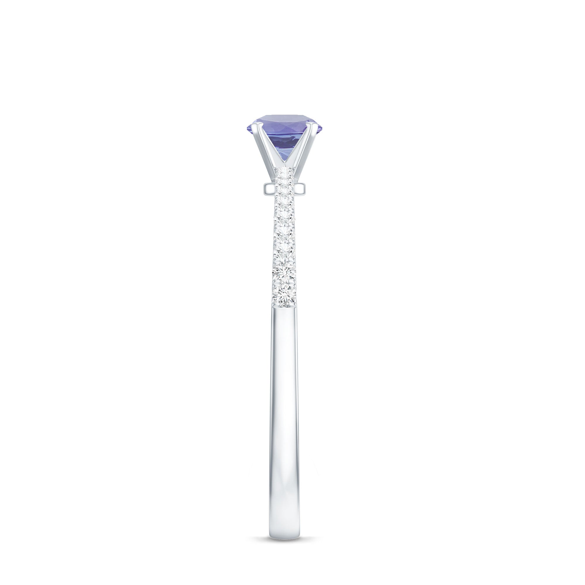 Minimal Tanzanite Diamond Promise Ring for Engagement AAA - Rosec Jewels