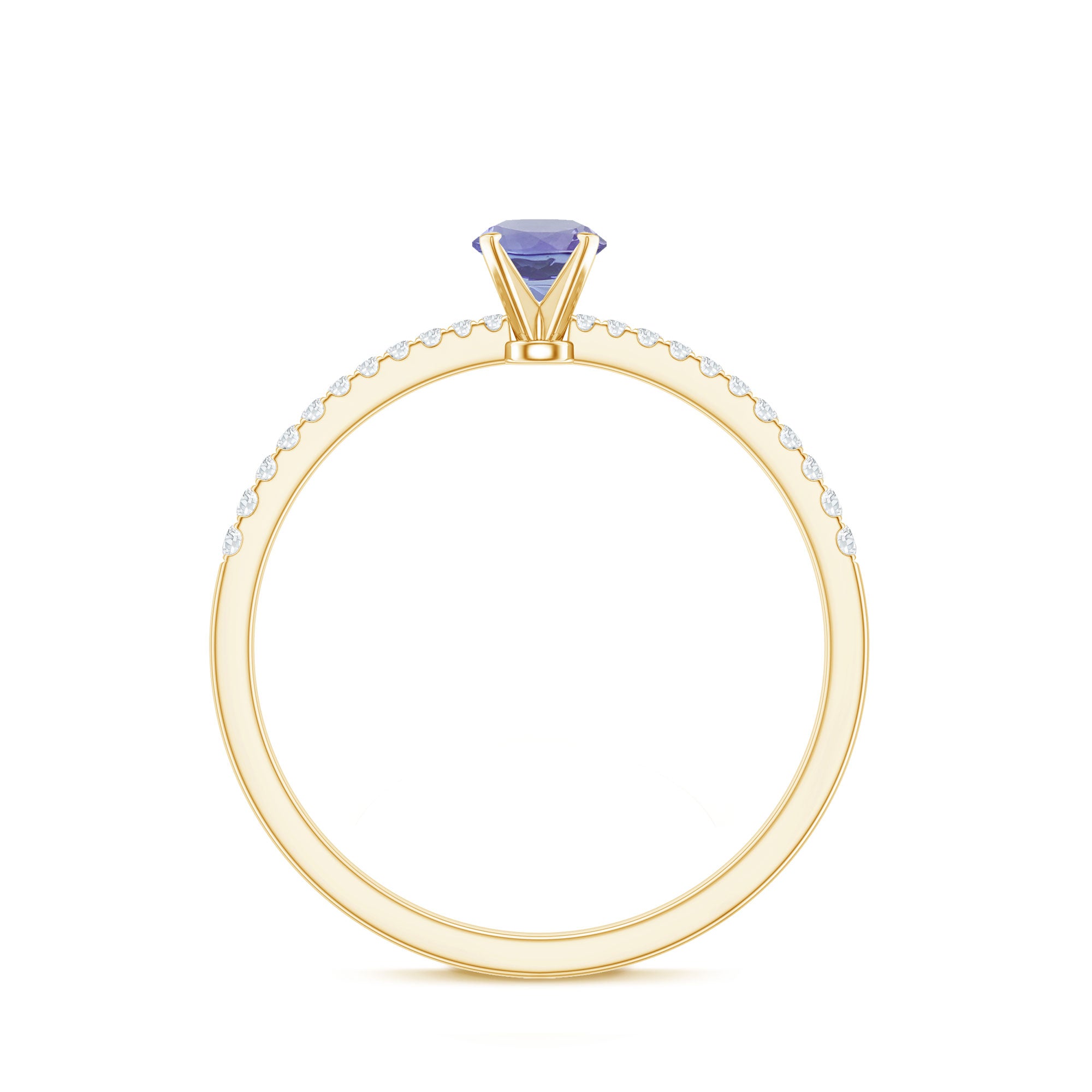 Minimal Tanzanite Diamond Promise Ring for Engagement AAA - Rosec Jewels